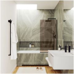 Шторка для ванны в профиле Maybahglass (Майбахгласс) 1400х600 мм, стекло 8 мм Бронза MGV-68-6у