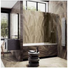 Шторка для ванны в профиле Maybahglass (Майбахгласс) 1400х700 мм, стекло 8 мм Бронза матовая MGV-75-4ш