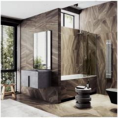 Шторка для ванны в профиле Maybahglass (Майбахгласс) 1400х800 мм, стекло 8 мм Бронза MGV-70-4ш