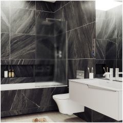 Шторка для ванны в профиле Maybahglass (Майбахгласс) 1400х800 мм, стекло 8 мм Сатин MGV-94-4у