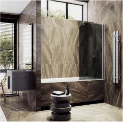 Шторка для ванны поворотная на монопетле Maybahglass (Майбахгласс) 1400х900 мм, стекло 8 мм Графит матовый MGV-643-5