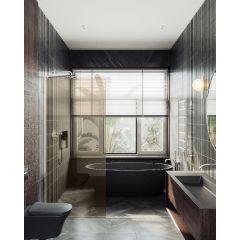 Душевая перегородка Maybahglass (Майбахгласс) в широком профиле 1950х1090 мм, Стекло 8 мм Бронза MGD-678-5ш