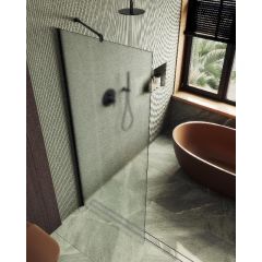 Душевая перегородка Maybahglass (Майбахгласс) в широком профиле 1950х1090 мм, Стекло 8 мм Сатин MGD-680-6ш