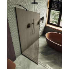 Душевая перегородка Maybahglass (Майбахгласс) в узком профиле 1950х1090 мм, Стекло 8 мм Бронза матовая MGD-679-6у