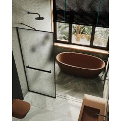 Душевая перегородка Maybahglass (Майбахгласс) полностью в профиле 1950х890 мм, Стекло 8 мм Сатин +Полотенцедержатель MGD-875-6