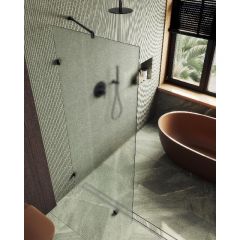 Душевая перегородка Maybahglass (Майбахгласс) коннектор стена-стекло 1950х790 мм, Стекло 8 мм Сатин MGD-268-6