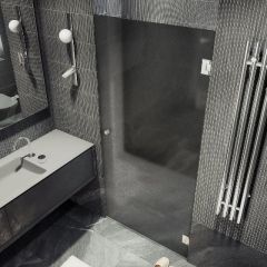 Душевая дверь Maybahglass (Майбахгласс) на петлях 1950х705 мм, Стекло 8 мм Графит матовый MGD-518-4