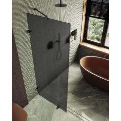 Душевая перегородка Maybahglass (Майбахгласс) коннектор стена-стекло 1950х790 мм, Стекло 8 мм Графит матовый MGD-271-6