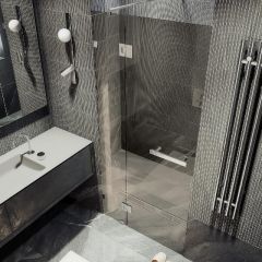 Душевая дверь Maybahglass (Майбахгласс) с добором на петлях 1950х1000 мм, Стекло 8 мм Бронза MGD-502-4