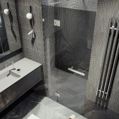 Душевая дверь Maybahglass (Майбахгласс) с добором на петлях 1950х1000 мм, Стекло 8 мм Графит MGD-505-4