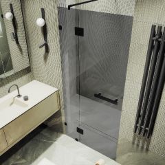 Душевая дверь Maybahglass (Майбахгласс) с добором на петлях 1950х1200 мм, Стекло 8 мм Графит MGD-499-4