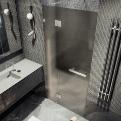 Душевая дверь Maybahglass (Майбахгласс) с добором на петлях 1950х900 мм, Стекло 8 мм Бронза матовая MGD-492-4