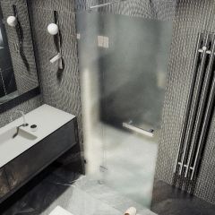 Душевая дверь Maybahglass (Майбахгласс) с добором на петлях 1950х900 мм, Стекло 8 мм Сатин MGD-495-4