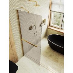 Душевая перегородка Maybahglass (Майбахгласс) в широком профиле 1950х790 мм, Стекло 8 мм Бронза +Полотенцедержатель MGD-727-3ш