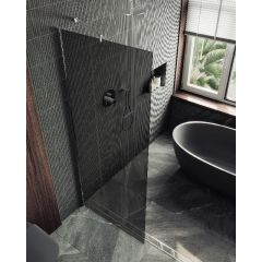 Душевая перегородка Maybahglass (Майбахгласс) в широком профиле 1950х890 мм, Стекло 8 мм Графит MGD-693-5ш