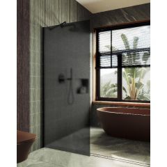 Душевая перегородка Maybahglass (Майбахгласс) в широком профиле 1950х890 мм, Стекло 8 мм Графит матовый MGD-694-6ш