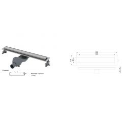 Душевой лоток Богеме Лотки и трапы Графитовый 982-60-GM, Boheme Premium Linear