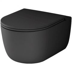 Подвесной унитаз Damixa Sirius, безободковый, с сиденьем микролифт, черный, DX86C1700MBSC