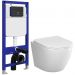 Комплект 5 в 1: Инсталляция Створки Кронборг S28500BK + Унитаз подвесной Ам.пм Like C801900SC + Комплект шумоизоляции + Кнопка матовая черная, Am.Pm Stworki