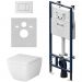 Инсталляция Am.Pm (Ам.Пм) с унитазом MasterFit Gem глянцевый белый, с сиденьем, клавиша, IS100201.901701