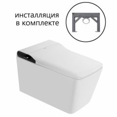 Комплект Abber (Аббер) подвесной электронный унитаз-биде Rechteck AC1215S с инсталляцией AC0101P2