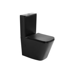 Унитаз Abber (Аббер) Rechteck AC1210TMB компакт черный матовый, безободковый, смыв торнадо