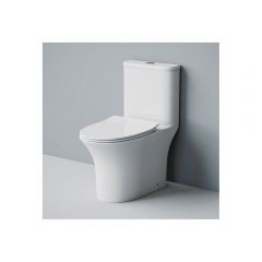 Унитаз-моноблок EvaGold SM9614 безободковый, сиденье тонкое ДП, арматура (с гофрой и подводкой) EG050030 белый
