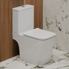 Унитаз-компакт EvaGold A9000, безободковый, сиденье тонкое ДП, крепления, арматура, гориз. выпуск EG040028