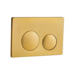 Кнопка смыва пневматическая EvaGold (Еваголд) 03P, пластик круг золото для инсталляции EvaGold 500P с пневматическим управлением EG100071