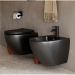 Комплект инсталляции 4 в 1 Ceramicanova (Керамиканова) Подвесной унитаз Metropol Rimless арт. CN4002MB + Шумоизоляционная панель для инсталляции арт. CN1000 + Система инсталляции для унитазов CERAMICANOVA Envision с кнопкой смыва Round цвет черный матовый