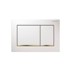 Клавиша смыва Geberit Omega 30, двойной смыв, 115.080.KK.1 белый, золото