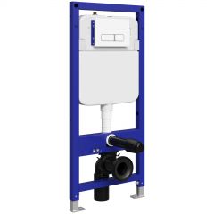 Инсталляция с кнопкой Створки Кронборг S28500WH цвет глянцевый белый, крепление к полу и стене, с регулировкой по высоте, с шумоизоляцией, Stworki