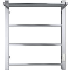 Полотенцесушитель электрический Двин (Dveen) FJ plaza neo 60x50 см, с полкой, К диммер, квадрат полированный хром