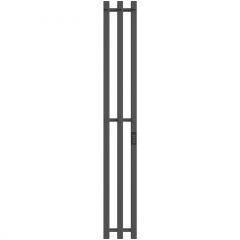 Полотенцесушитель электрический Двин (Dveen) X-3 plaza neo 120x12 см, без полки, К диммер, квадрат графит