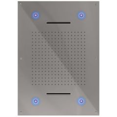 Душевая головка Graffio Gipzy, прямоугольная  70х50 см  с 7 цветной LED подсветкой и 2 режимами: дождь, 2 каскадные струи, цвет хром GY271/CR