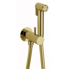 Гигиенический душ Cisal Shower, с шлангом 120 см., вывод с держателем и встроенный прогрессивный картридж, лейка латунь, цвет: золото CV00797524