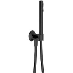 Душевой комплект Cisal Vita: С ручным душем, держатель с подводом воды, шланг 150 см, цвет: черный матовый VI00303340