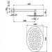 Верхний душ Cisal Shower 340х220 мм с настенным держателем L290 мм, цвет: хром DS01349021