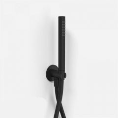 Душевой набор Fantini Nice: ручная лейка FIТ, держатель для ручной лейки, шланг 150 см, цвет: черный матовый 86 13 8093
