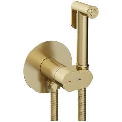Гигиенический душ Створки Вестерос S26150GM со смесителем, С ВНУТРЕННЕЙ ЧАСТЬЮ, матовое золото, Stworki