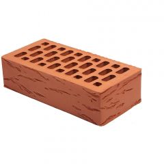 Кирпич облицовочный пустотелый Донской кирпич (Donskoj Kirpich) Красный Береста 1NF 250х120х65 мм (416 шт в поддоне упаковано пленкой)