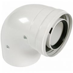 Отвод коаксиальный Baxi (Бакси) полипропиленовый 87°, диам. 60/100 мм для конденсационных котлов (KHG71405971)