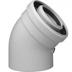 Отвод коаксиальный Baxi (Бакси) полипропиленовый 45°, диам. 60/100 мм для конденсационных котлов (KHG71405981)