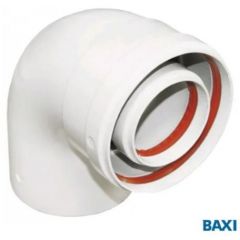Отвод коаксиальный Baxi (Бакси) полипропиленовый 87°, диам. 80/125 для конденсационных котлов (KHG71408871)