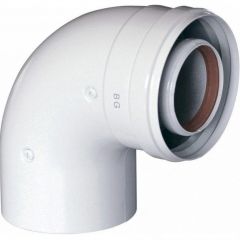 Отвод коаксиальный Baxi (Бакси) 90°, диам. 60/100 мм, без муфты (KHG71410151)
