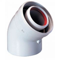 Отвод коаксиальный Baxi (Бакси) 45°, диам. 60/100 мм, MAIN и ECO3 Compact (KHG71410231)
