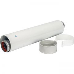 Элемент дымохода Stout (Стаут) DN60/100 труба коаксиальная 500 мм п/м, уплотнения и хомут в комплекте (SCA-6010-000500)