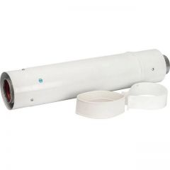 Элемент дымохода Stout (Стаут) DN60/100 труба коаксиальная телескопическая 470-750 мм п/м, уплотнения и хомут в комплекте (SCA-6010-004775)