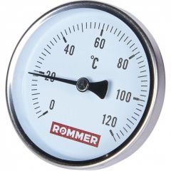 Термометр биметаллический Rommer (Роммер) с погружной гильзой, корпус Dn 80 мм, гильза 50 мм 1/2, 0...120°С (RIM-0001-805015)