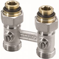 Узел нижнего подключения Simplex (Симплекс) Standard Line D1/50 прямой 1/2x3/4 c ниппелями 1/2 (F10011)